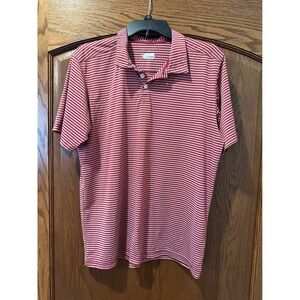 Men's Columbia red and white striped polo